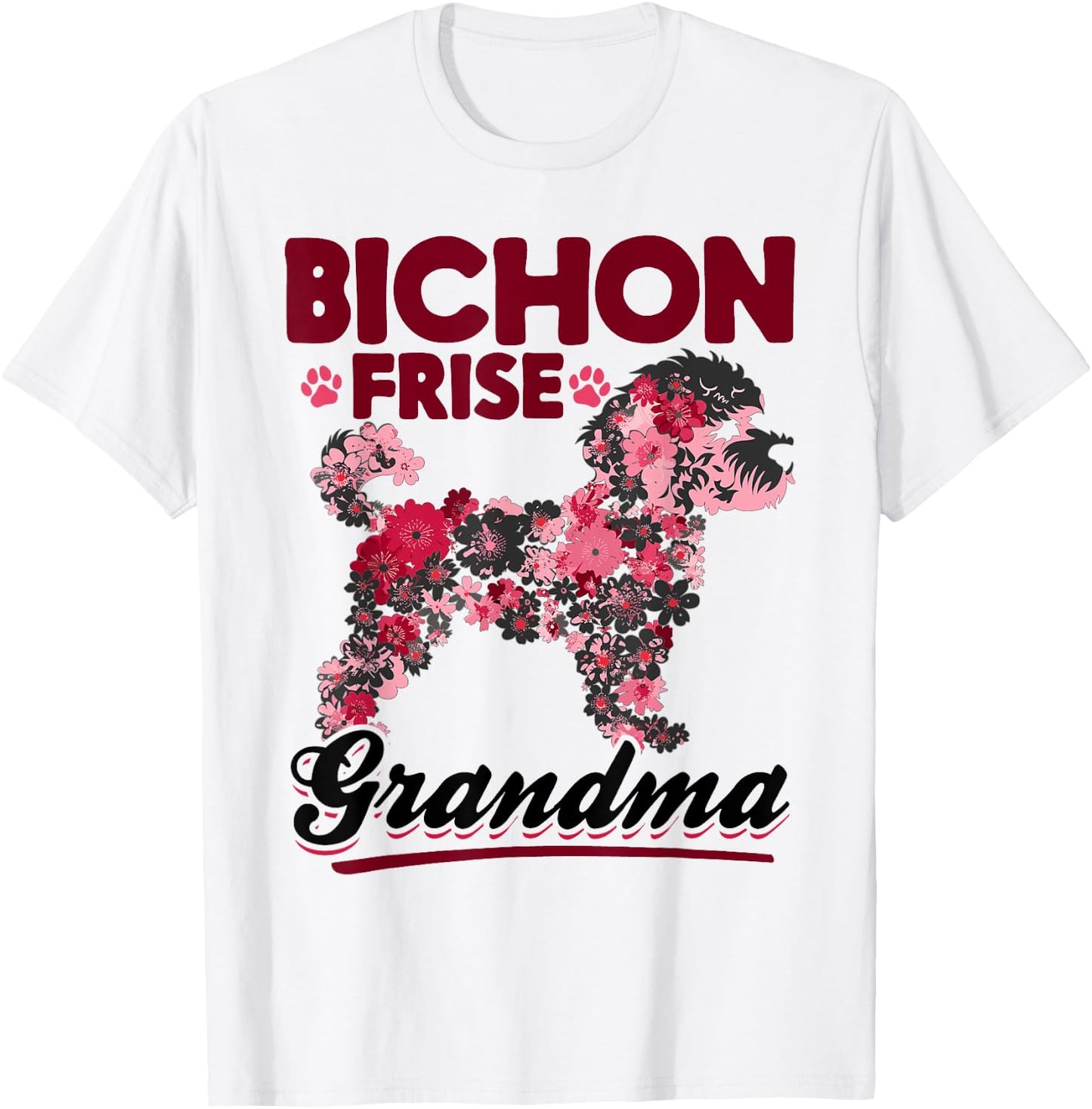 Bichon Frise Dog Breed Bichon Frise Grandma Women Girls Kids T-Shirt - T-Shirt | White