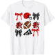 Cheer Coquette Bow American Football Autumn Thanksgiving T-Shirt - T-Shirt | White