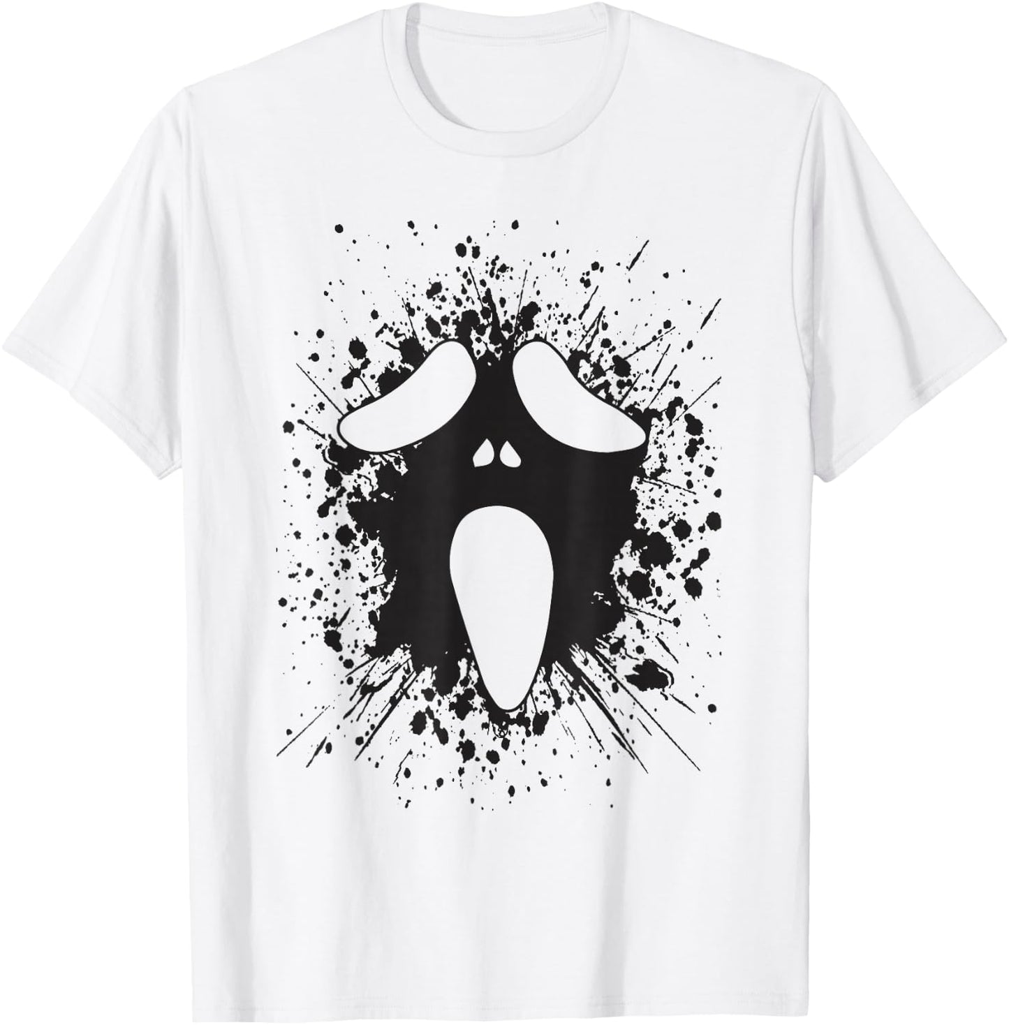 Ghost Silly Face Spooky Halloween Ghoul Face Easy Costume T-Shirt - T-Shirt | White