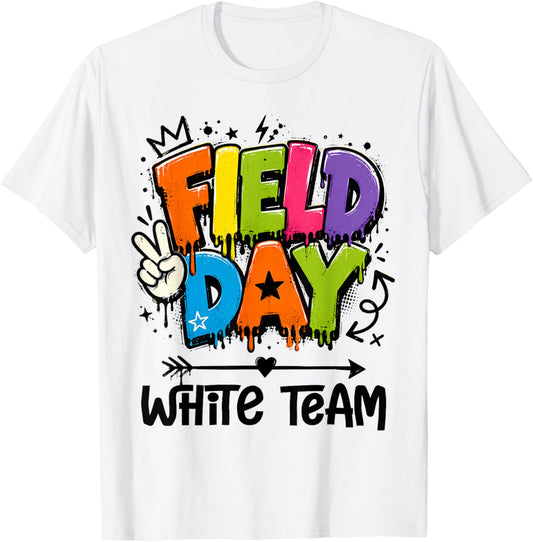 Funny White Team Field Day 2026 Drip Teacher Boy Girl Kids T-Shirt - T-Shirt | White