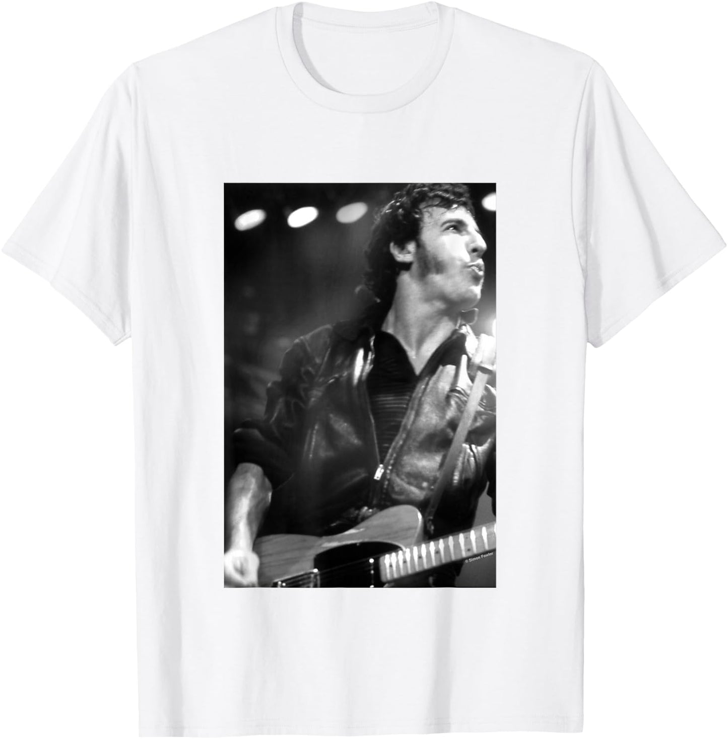Bruce Springsteen Live On Stage by Simon Fowler T-Shirt - T-Shirt | White