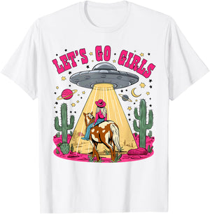 Let's Go Girls Space Desert Cowgirl Bachelorette Party T-Shirt - T-Shirt | White