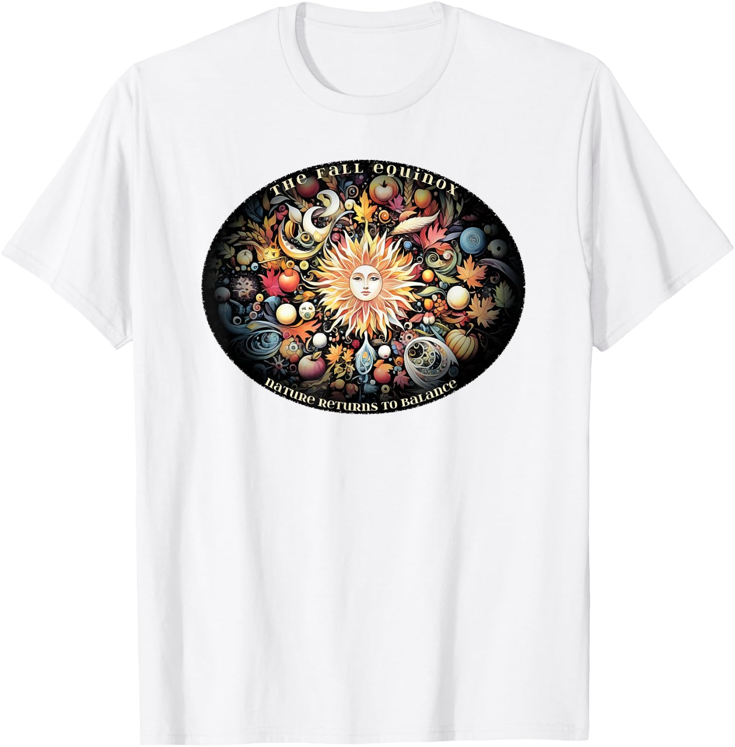 The Autumn Fall Equinox Nature Returns To Balance T-Shirt - T-Shirt | White