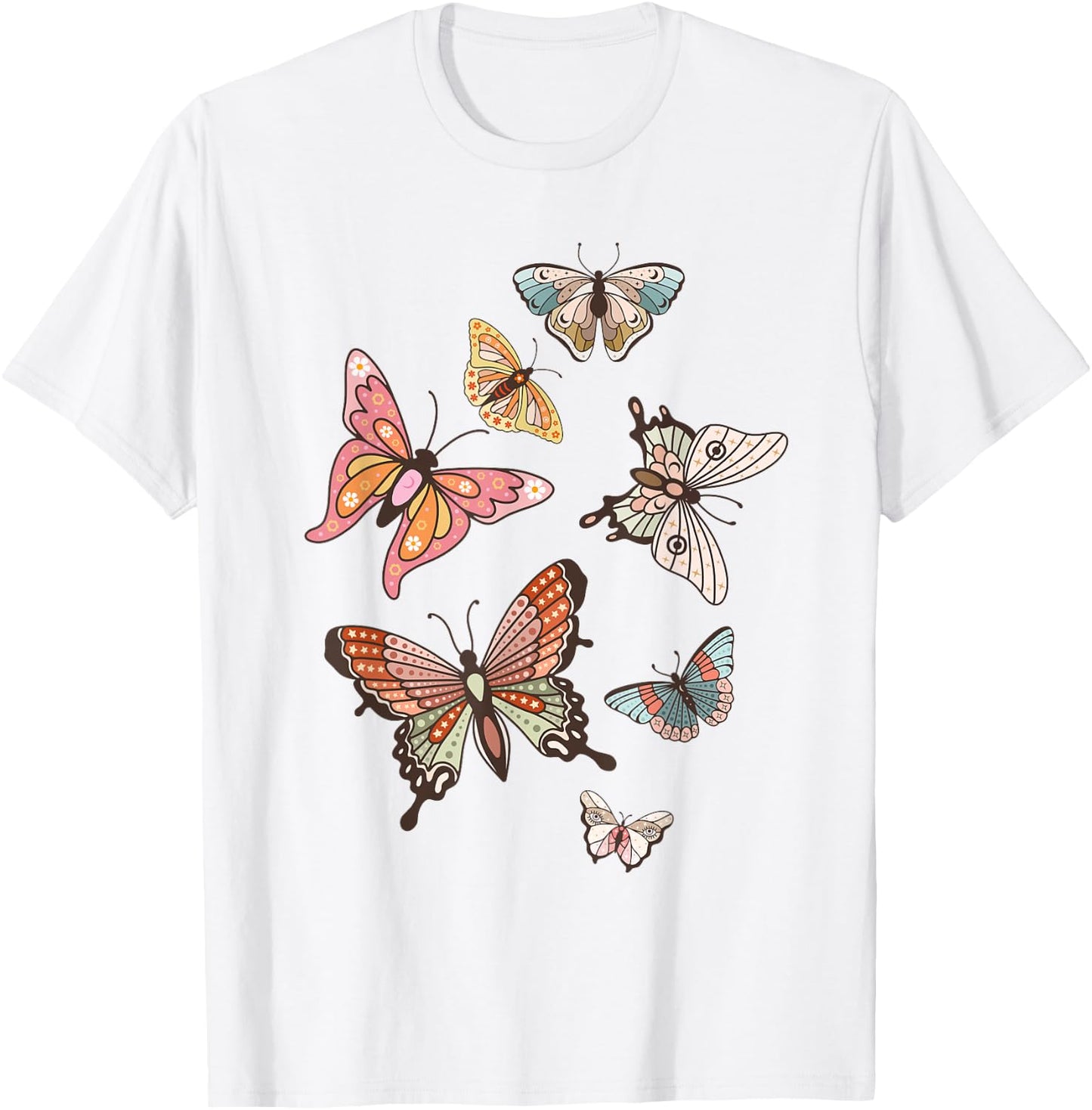 Groovy Butterflies - Butterfly Lover Gardener Entomologist T-Shirt - T-Shirt | White