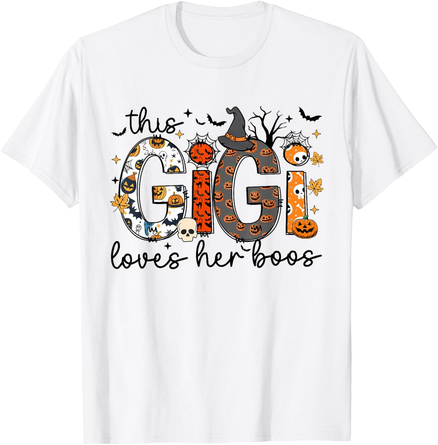 This Gigi Loves Her Boos Halloween Spooky Family Matching T-Shirt - T-Shirt | White