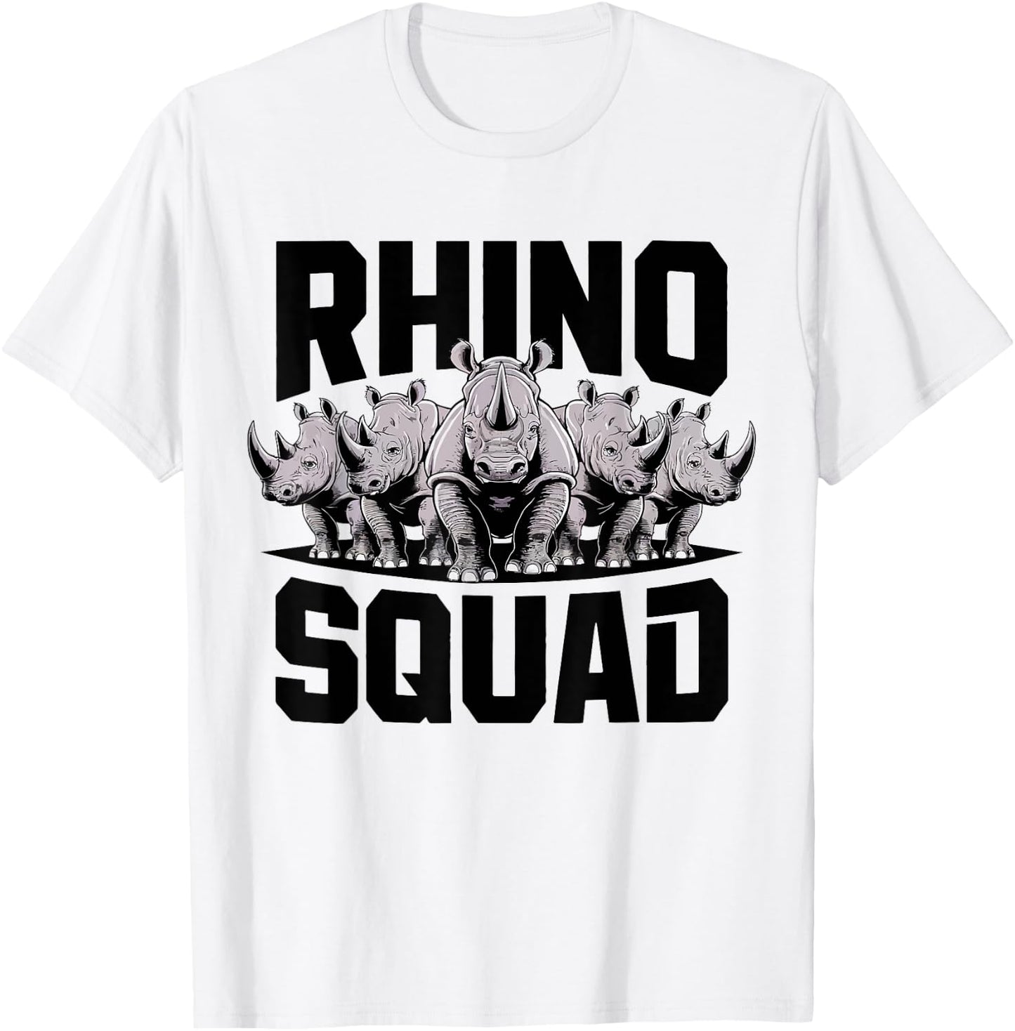 Rhino Squad Cool Rhinoceros Team Wildlife Enthusiasts T-Shirt - T-Shirt | White