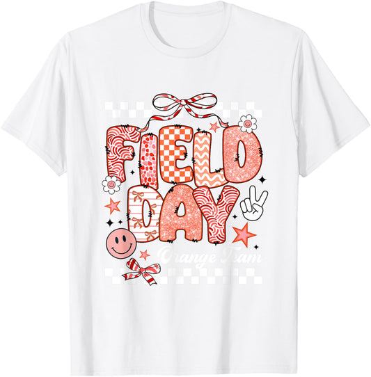 Orange Team Field Day 2026 Let The Games Begin Teacher Kids T-Shirt - T-Shirt | White