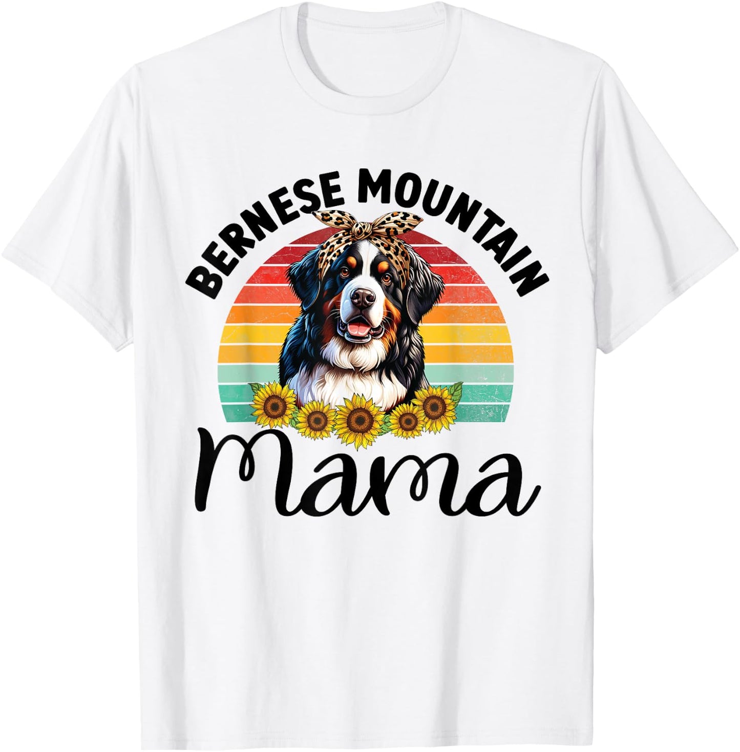 Vintage Bernese Mountain Mama Dog Lovers Floral Mother's Day Women Kids T-Shirt - T-Shirt | White