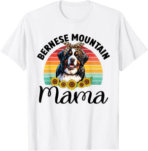 Vintage Bernese Mountain Mama Dog Lovers Floral Mother's Day Women Kids T-Shirt - T-Shirt | White