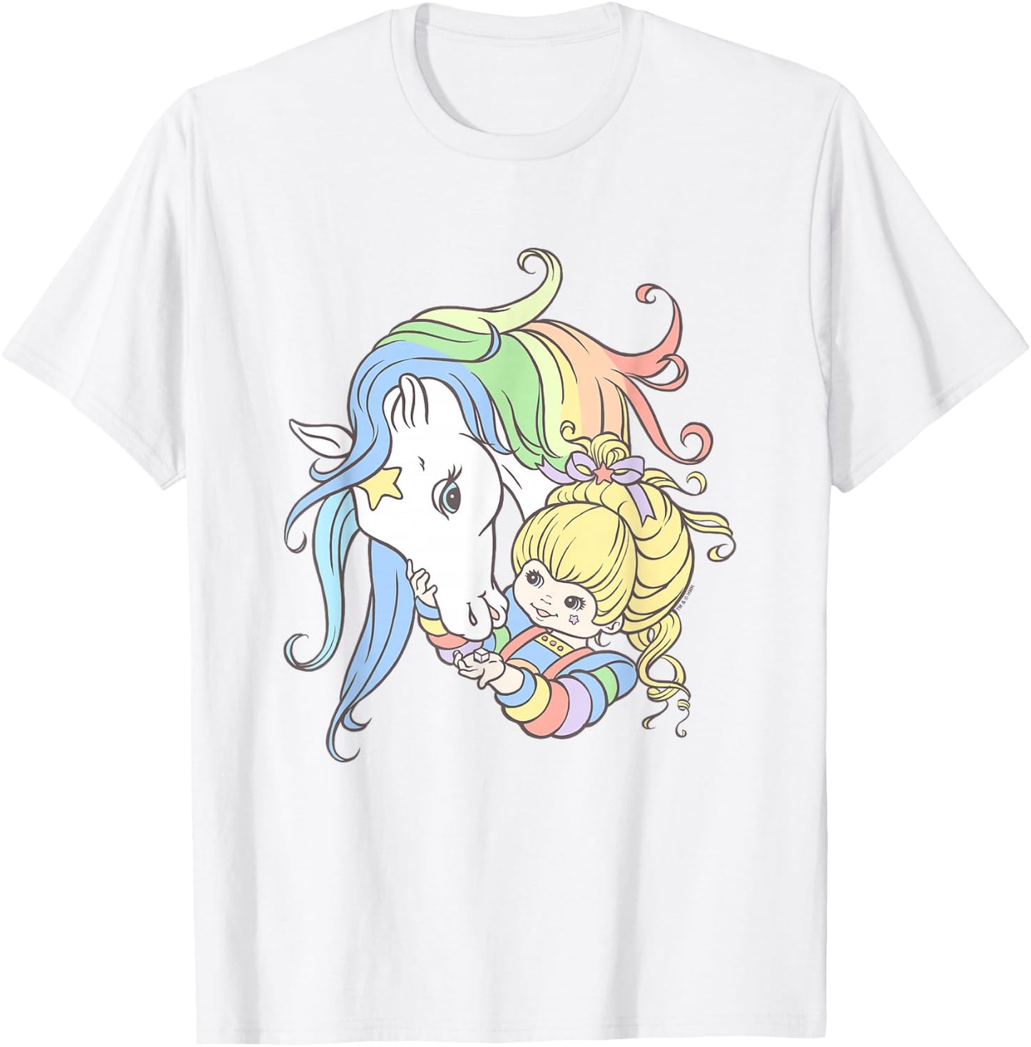 Rainbow Brite Cute Rainbow Starlight Best Friends Chest Logo T-Shirt - T-Shirt | White