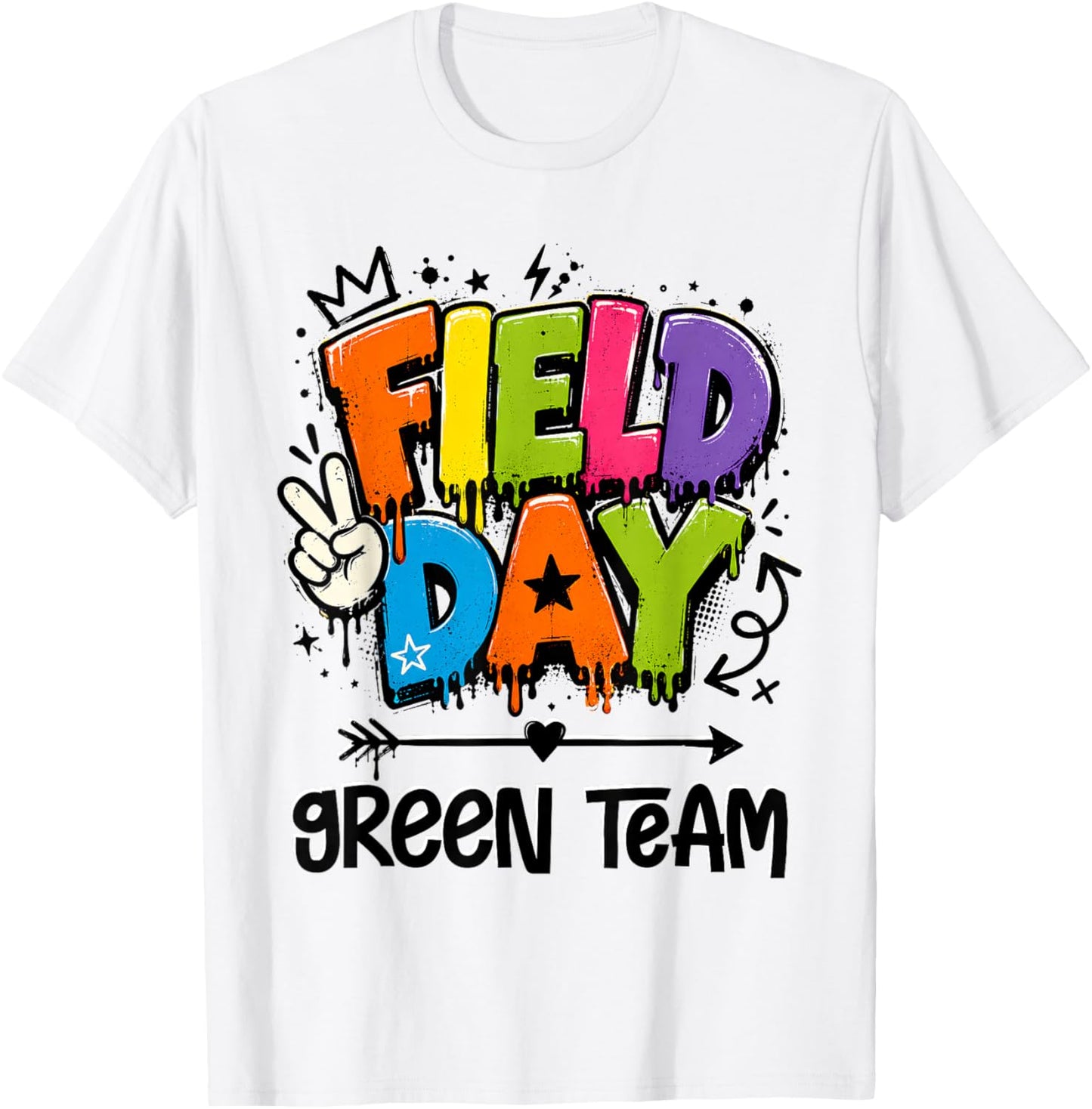 Funny Green Team Field Day 2026 Drip Teacher Boy Girl Kids T-Shirt - T-Shirt | White