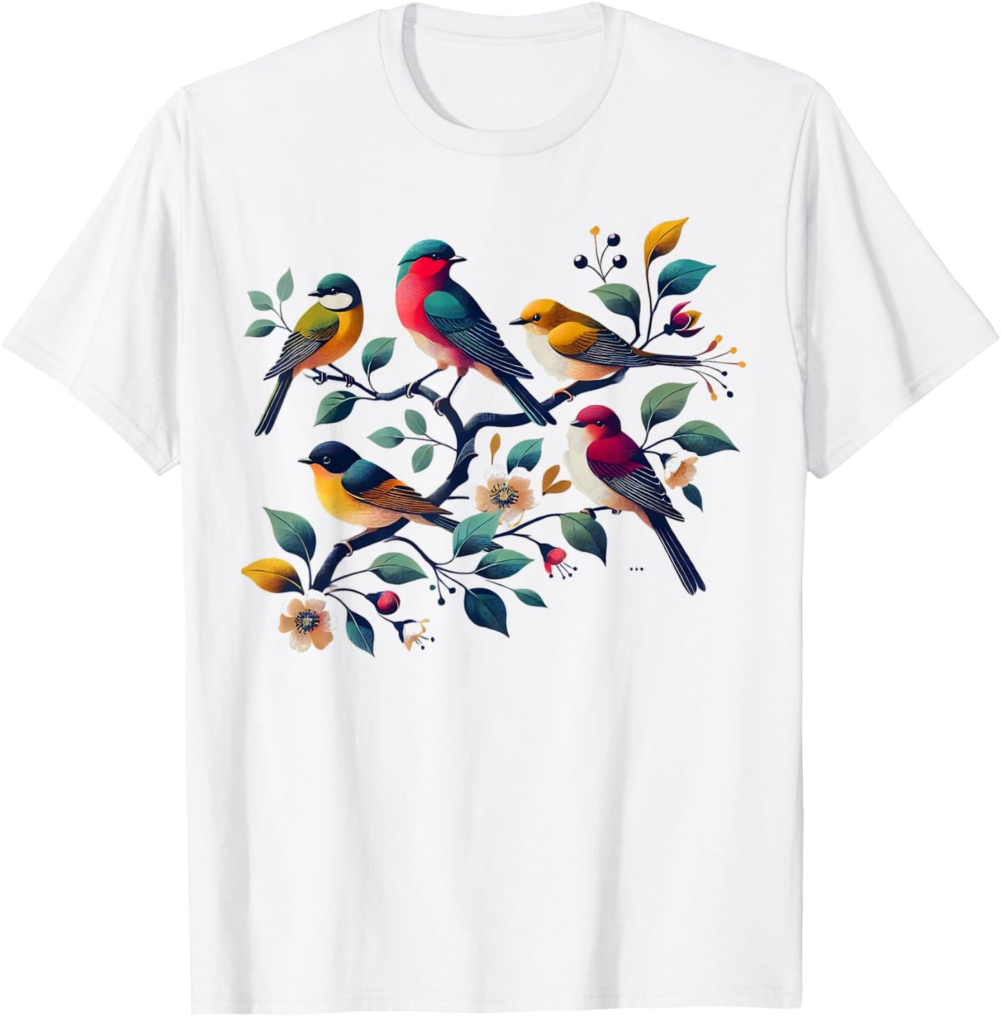 Birds On A Branch Birding Bird Watcher Birder T-Shirt - T-Shirt | White