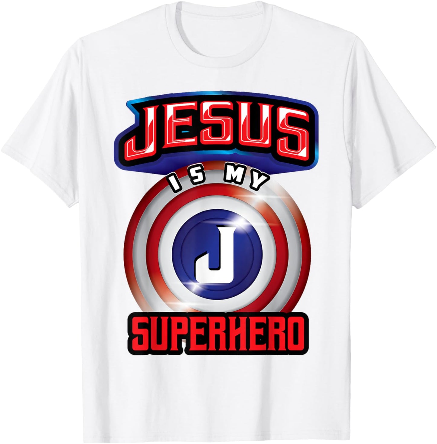 Jesus Is My Superhero Shirt | Cute Powerful Christian Gift T-Shirt - T-Shirt | White
