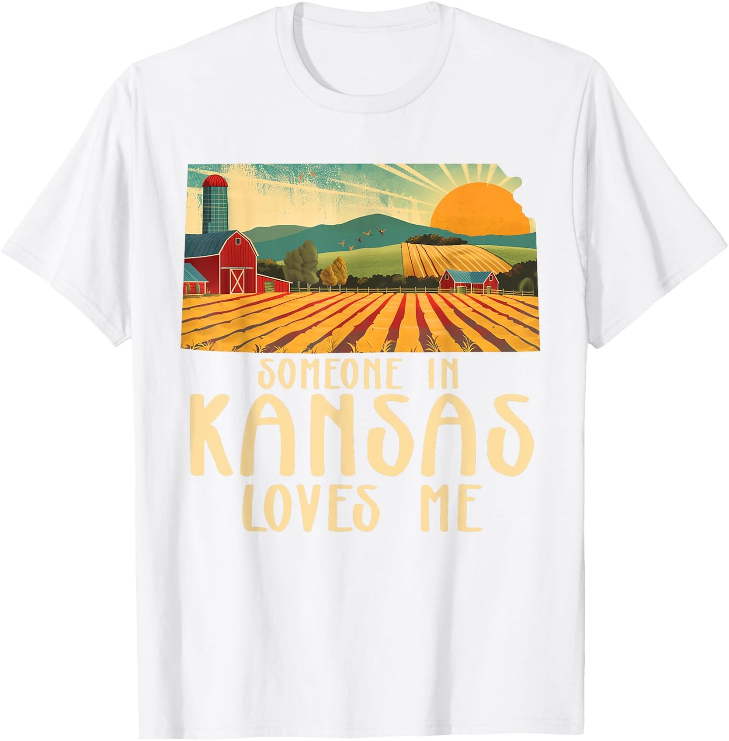 Someone In Kansas Loves Me Sunflower State T-Shirt - T-Shirt | White