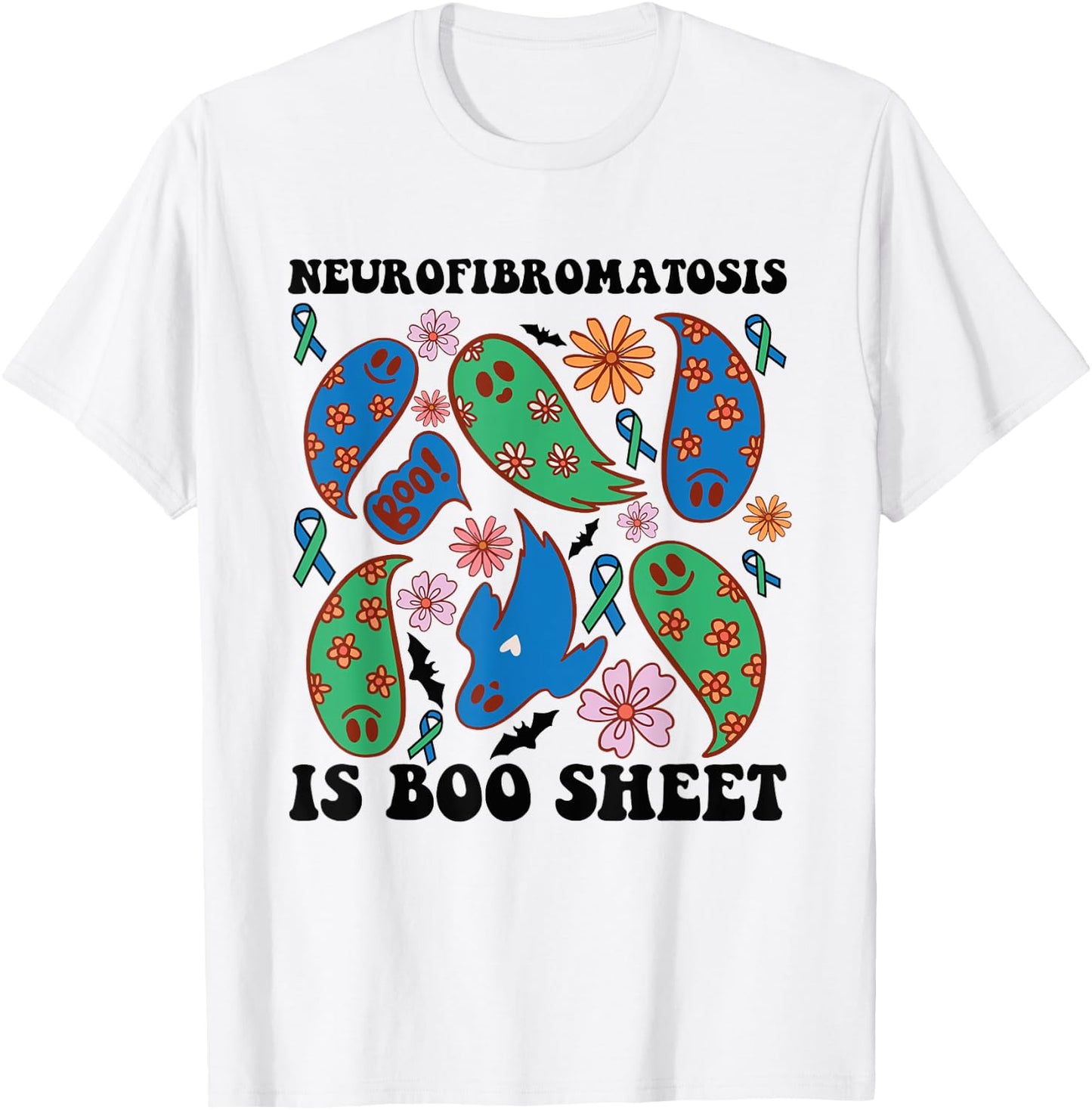 Neurofibromatosis Awareness Halloween Ghosts Sped Teacher T-Shirt - T-Shirt | White