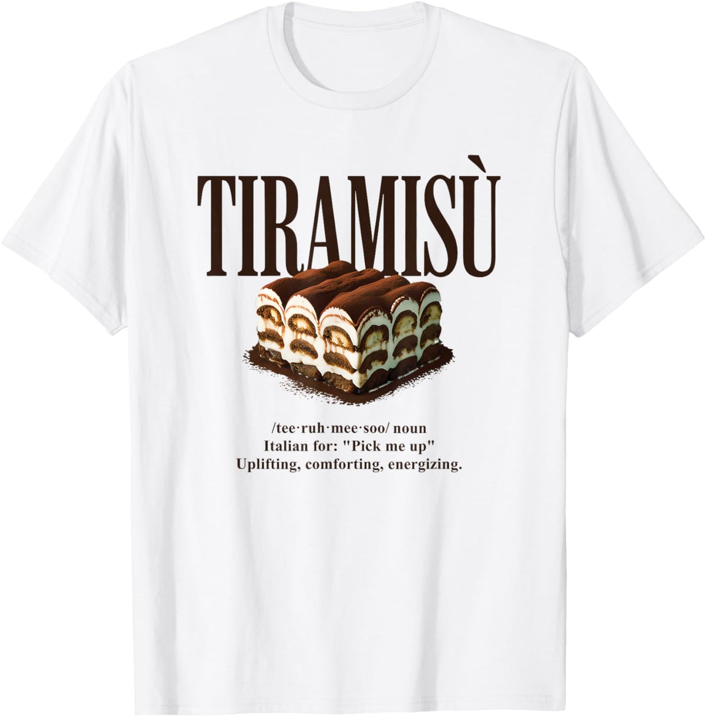 Tiramisu Vintage 90s Italian Food Aesthetic Foodie Dessert T-Shirt - T-Shirt | White