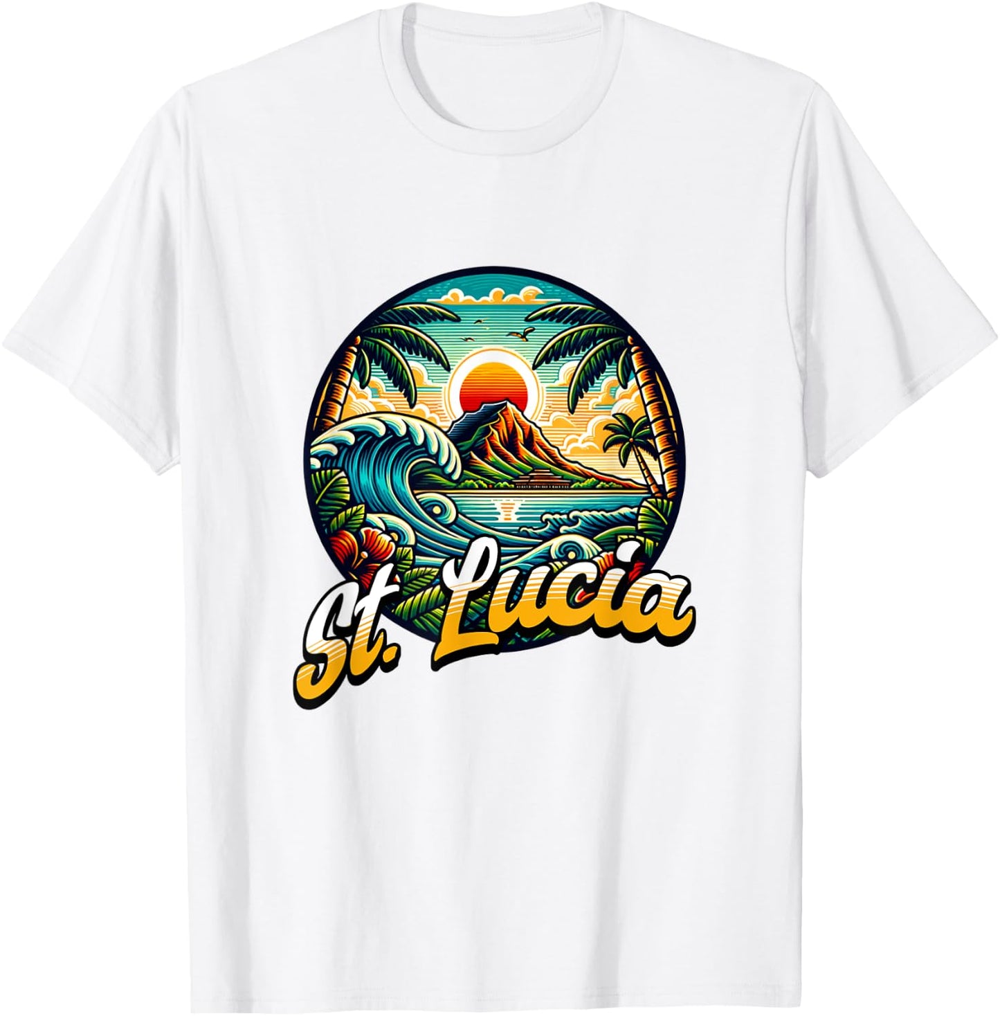St. Lucia Island Souvenir Caribbean Sea St. Lucia T-Shirt - T-Shirt | White