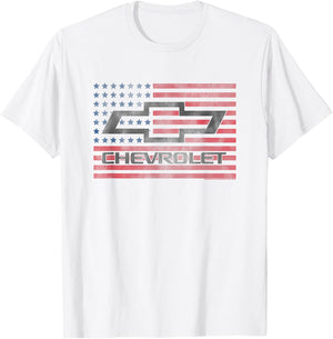 Chevrolet American Flag | #32698 T-Shirt - T-Shirt | White