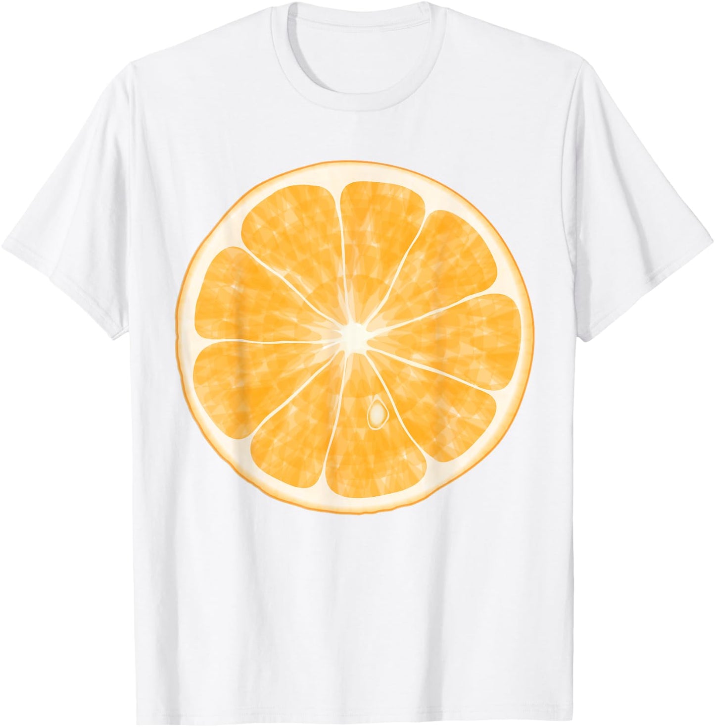 Sliced Orange Fruit Halloween Funny Halloween Design T-Shirt - T-Shirt | White