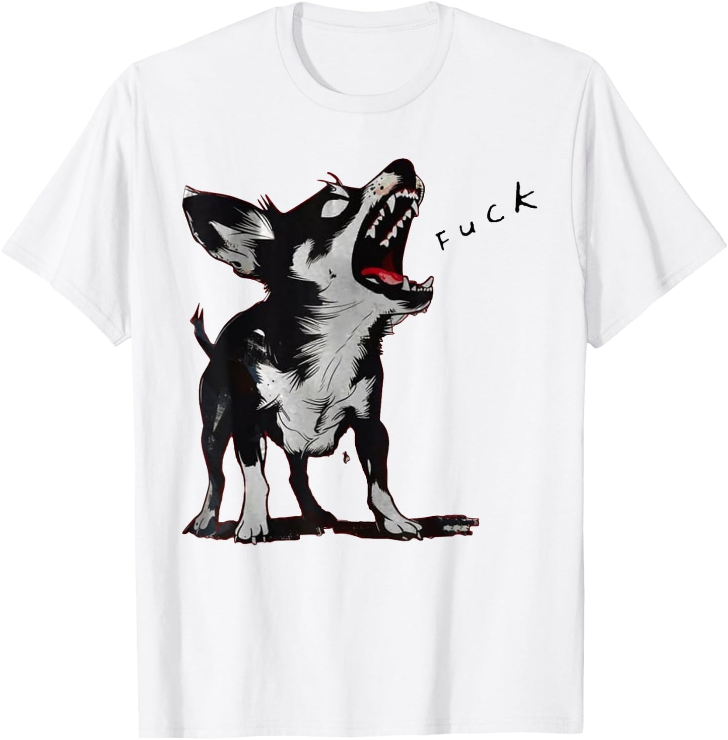 Angry - Chihuahuas Dog Fuck Howling Yelling Art Men Women T-Shirt - T-Shirt | White