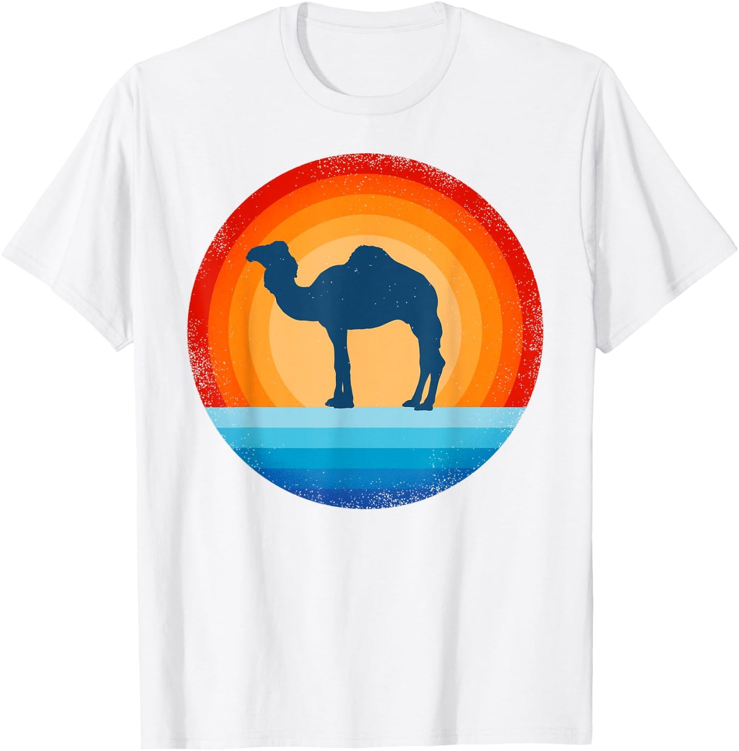 Camel Retro Vintage 60 70s Sunset Mammal Animal Men Women T-Shirt - T-Shirt | White