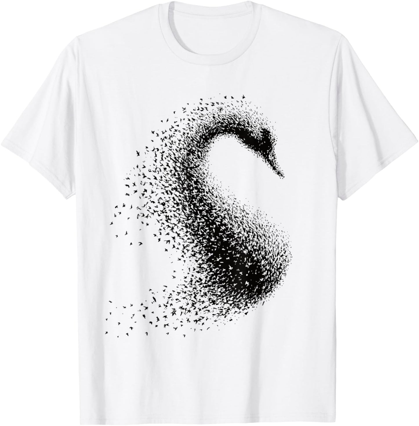 Murmuration of Birds s Swan from a Flock of Birds T-Shirt - T-Shirt | White