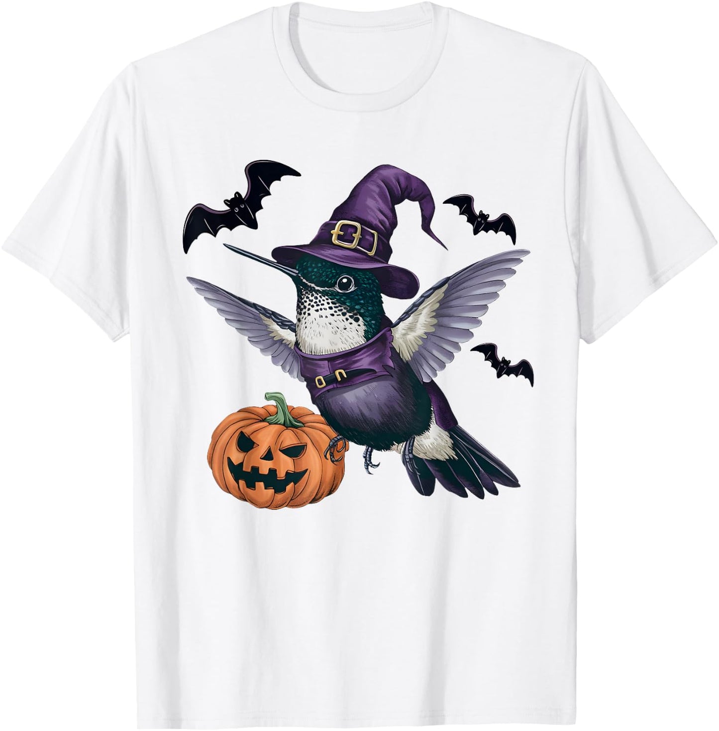 Hummingbird Halloween Costume Pumpkin Bat Witch T-Shirt - T-Shirt | White