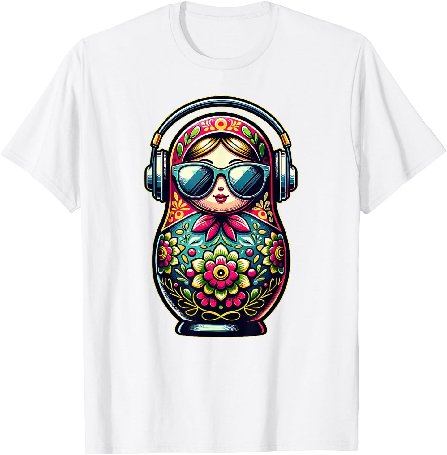 Russian Matryoshka Music Russia Russian Matryoshka T-Shirt - T-Shirt | White
