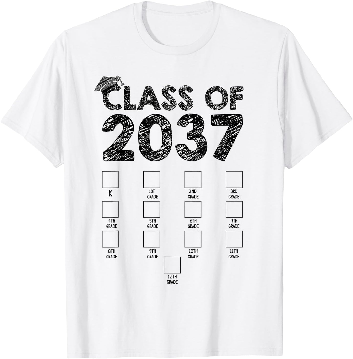 Class of 2037 Grow With Me First Day School Back to School T-Shirt - T-Shirt | White