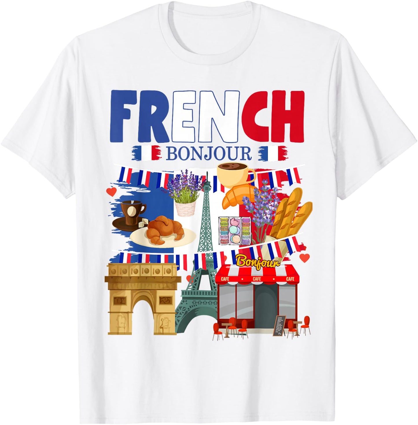 France Flag Outfit Idea For Kids French Flag & Lavender T-Shirt - T-Shirt | White