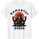 Monkey Mediation Namastay Sober NA AA Alcoholics Anonymous T-Shirt - T-Shirt | White