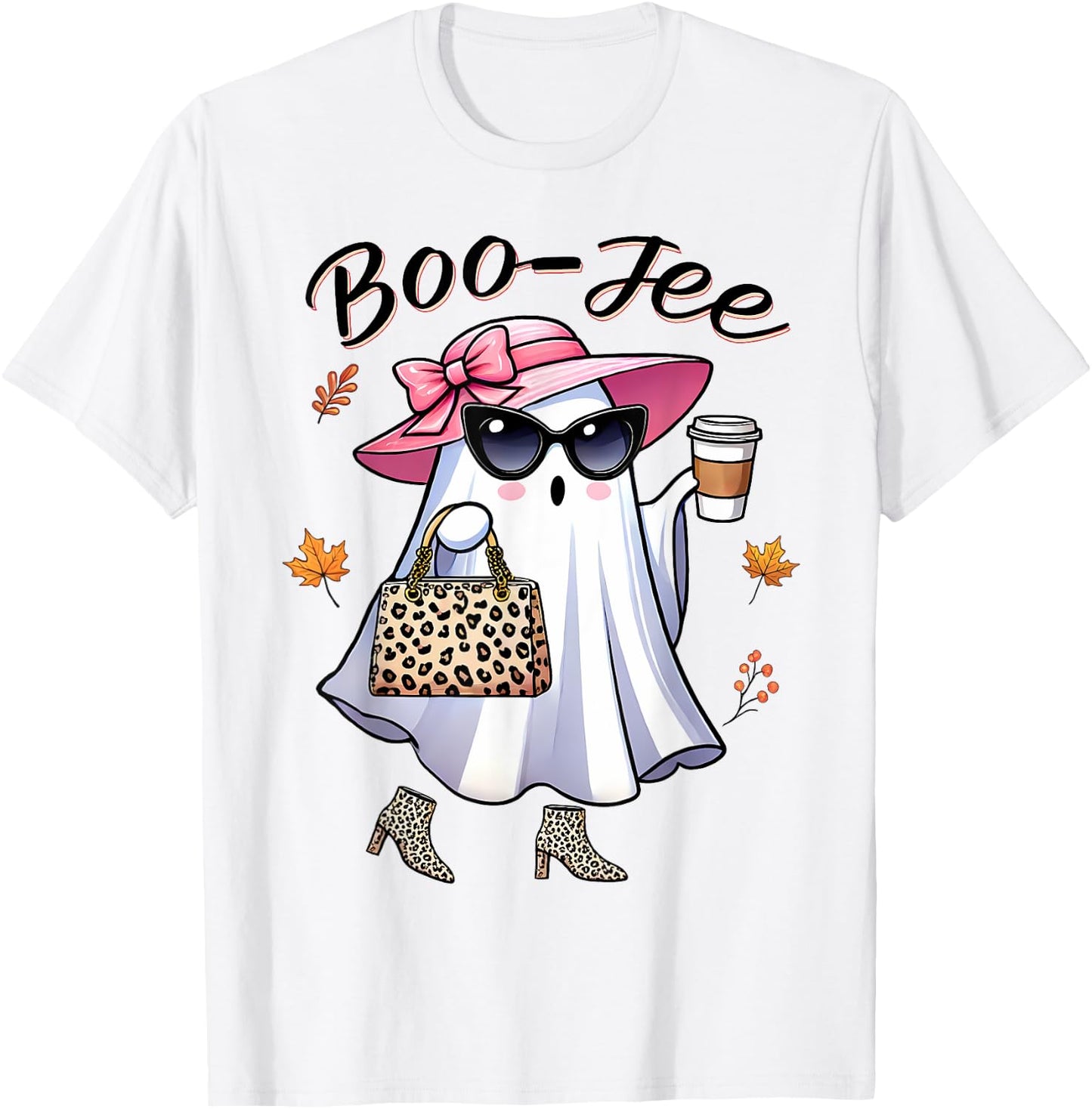 Cute Funny Boo-Jee Ghost Halloween Boujee Women Girls T-Shirt - T-Shirt | White