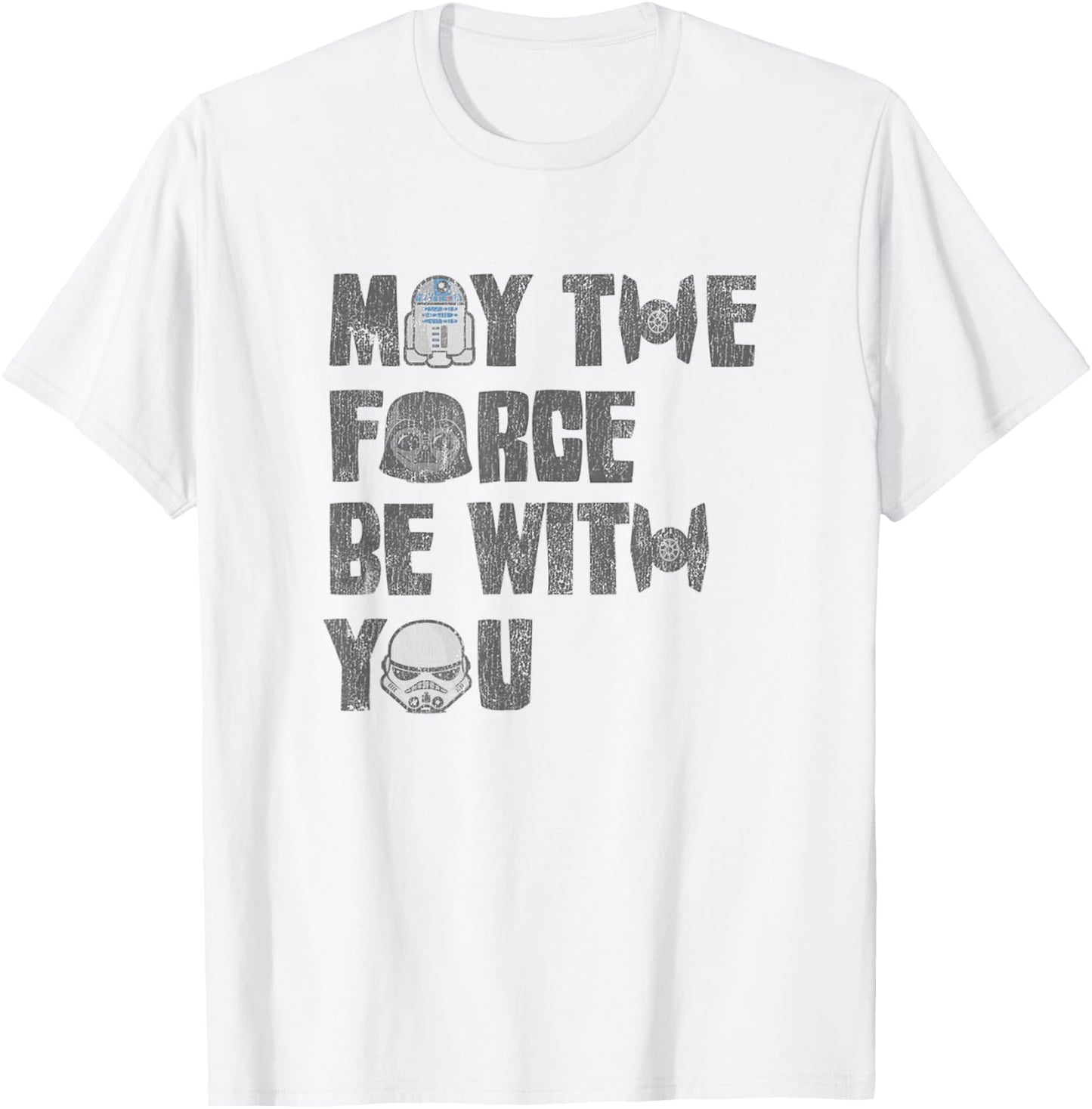 Star Wars Classic May The Force Be With You Vintage Faces T-Shirt - T-Shirt | White
