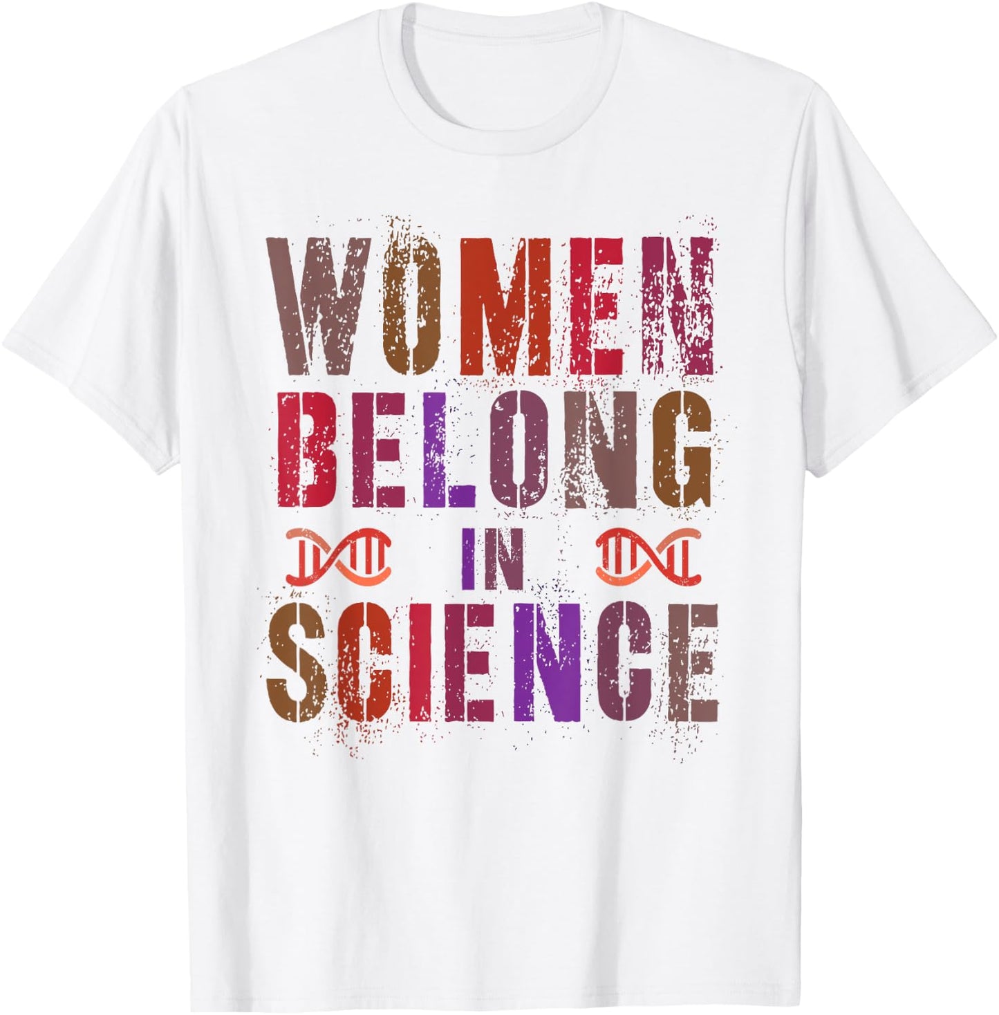 Girls WOMEN BELONG In SCIENCE Pink Technology Squad Engineer T-Shirt - T-Shirt | White