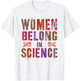 Girls WOMEN BELONG In SCIENCE Pink Technology Squad Engineer T-Shirt - T-Shirt | White