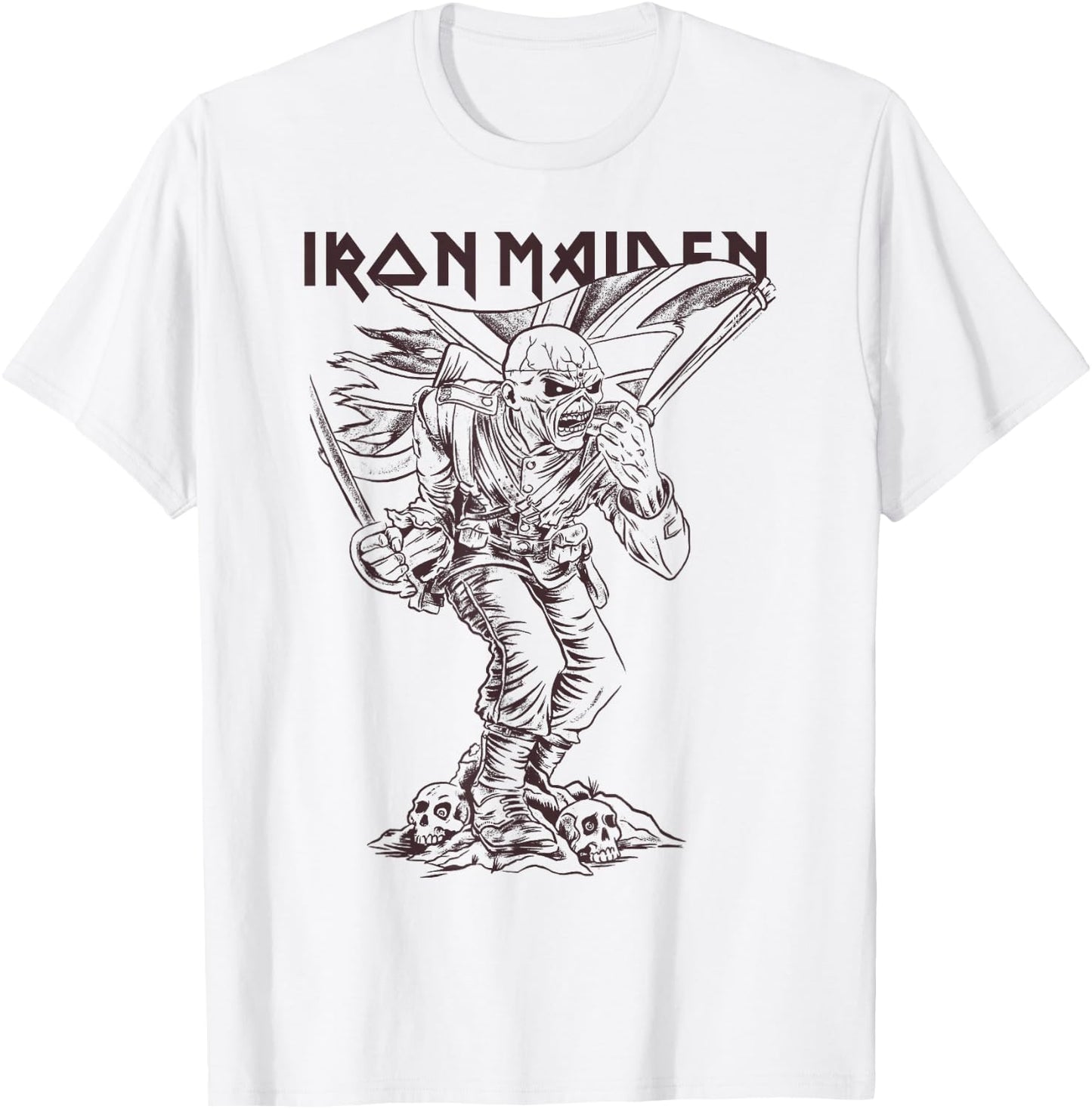 Iron Maiden - Piece of Mind Graphic Novel Trooper Red T-Shirt - T-Shirt | White