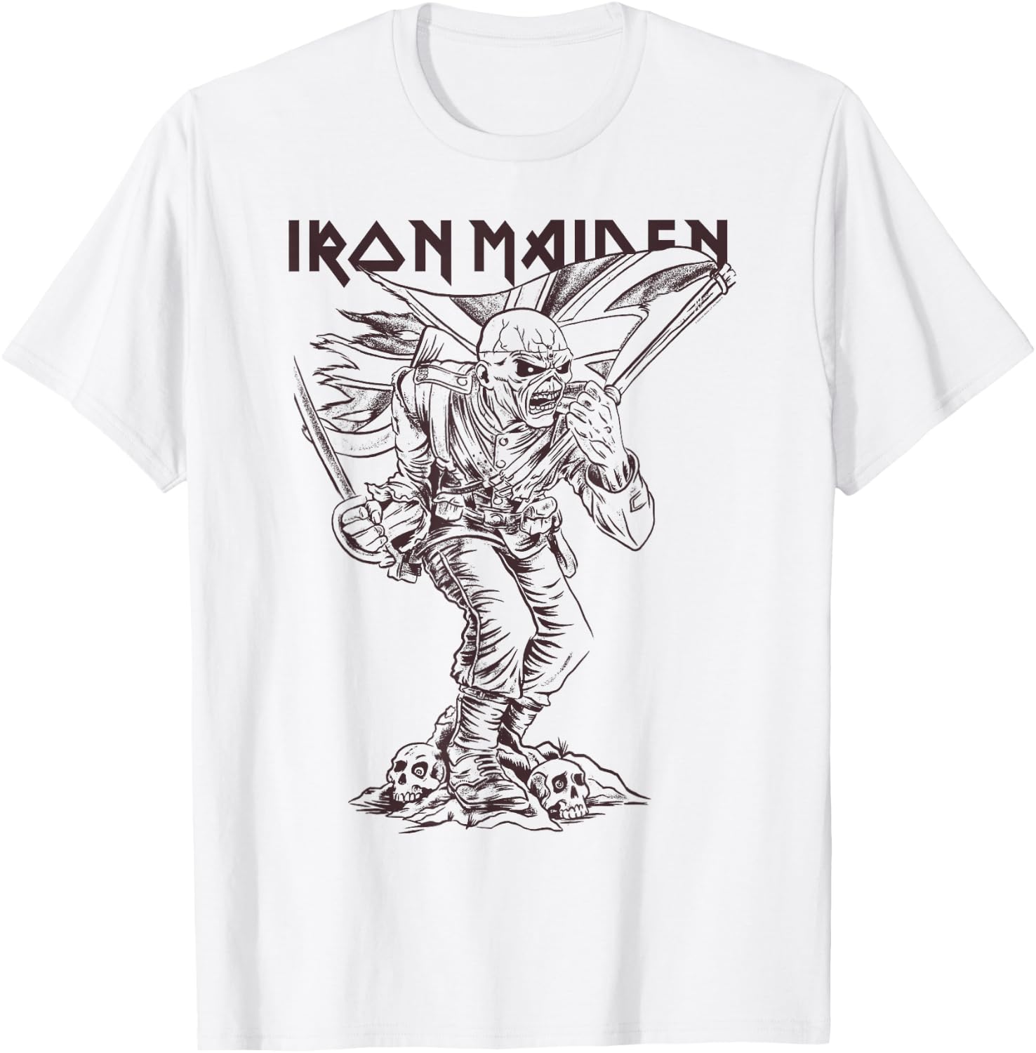 Iron Maiden - Piece of Mind Graphic Novel Trooper Red T-Shirt - T-Shirt | White
