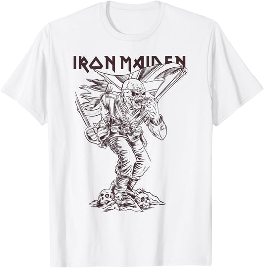 Iron Maiden - Piece of Mind Graphic Novel Trooper Red T-Shirt - T-Shirt | White