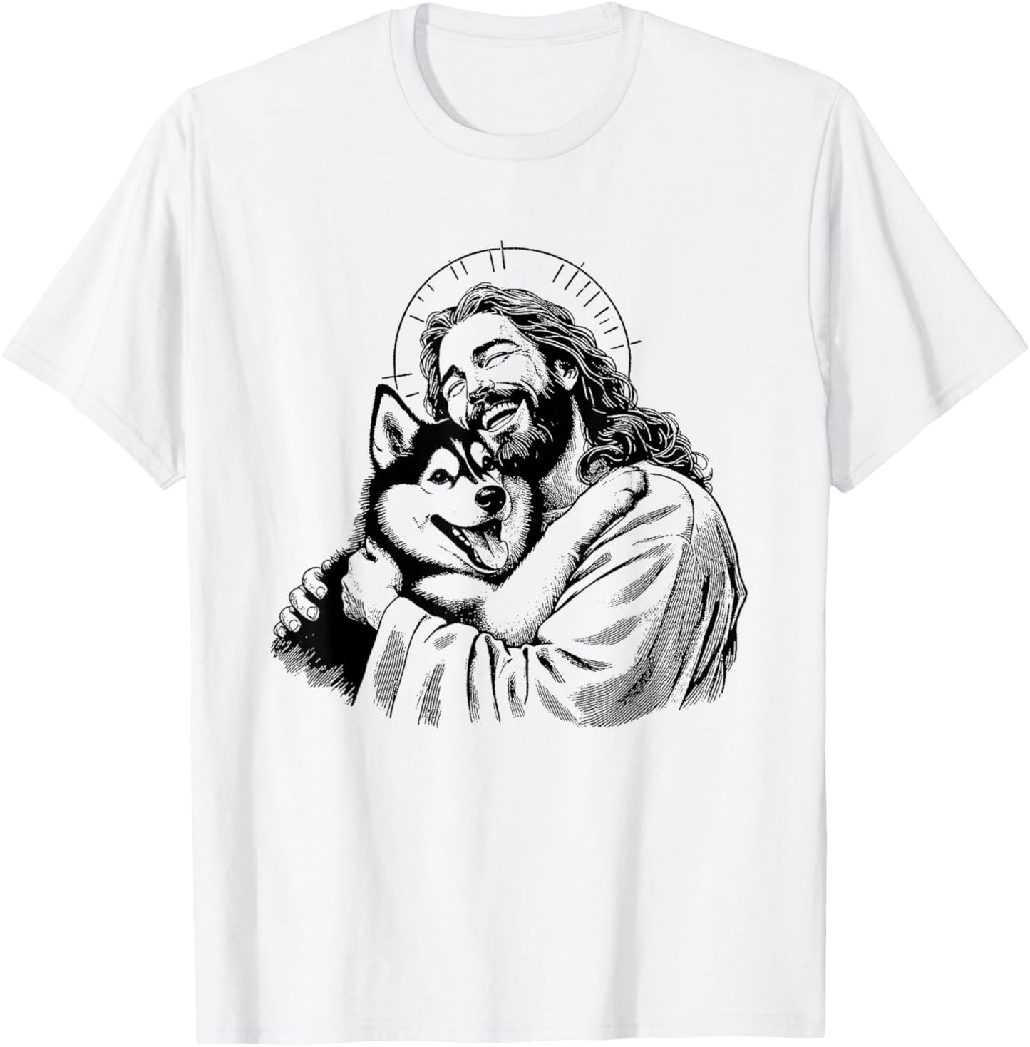 Jesus Siberian Husky - Funny Christian Religious Dog Lover Women Girls Kids T-Shirt - T-Shirt | White