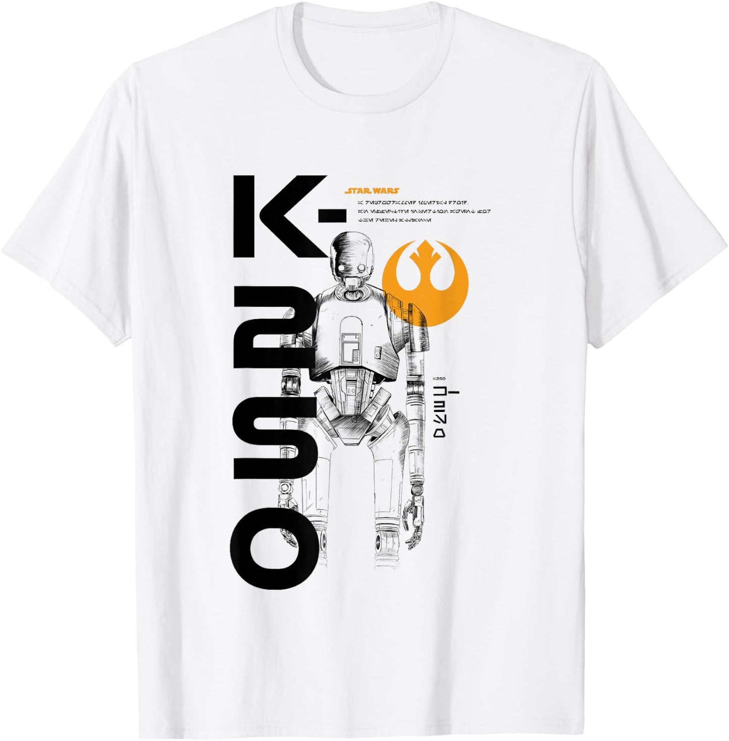 Star Wars Rogue One Iconic K-2SO Droid Retro Chest Poster V2 T-Shirt - T-Shirt | White