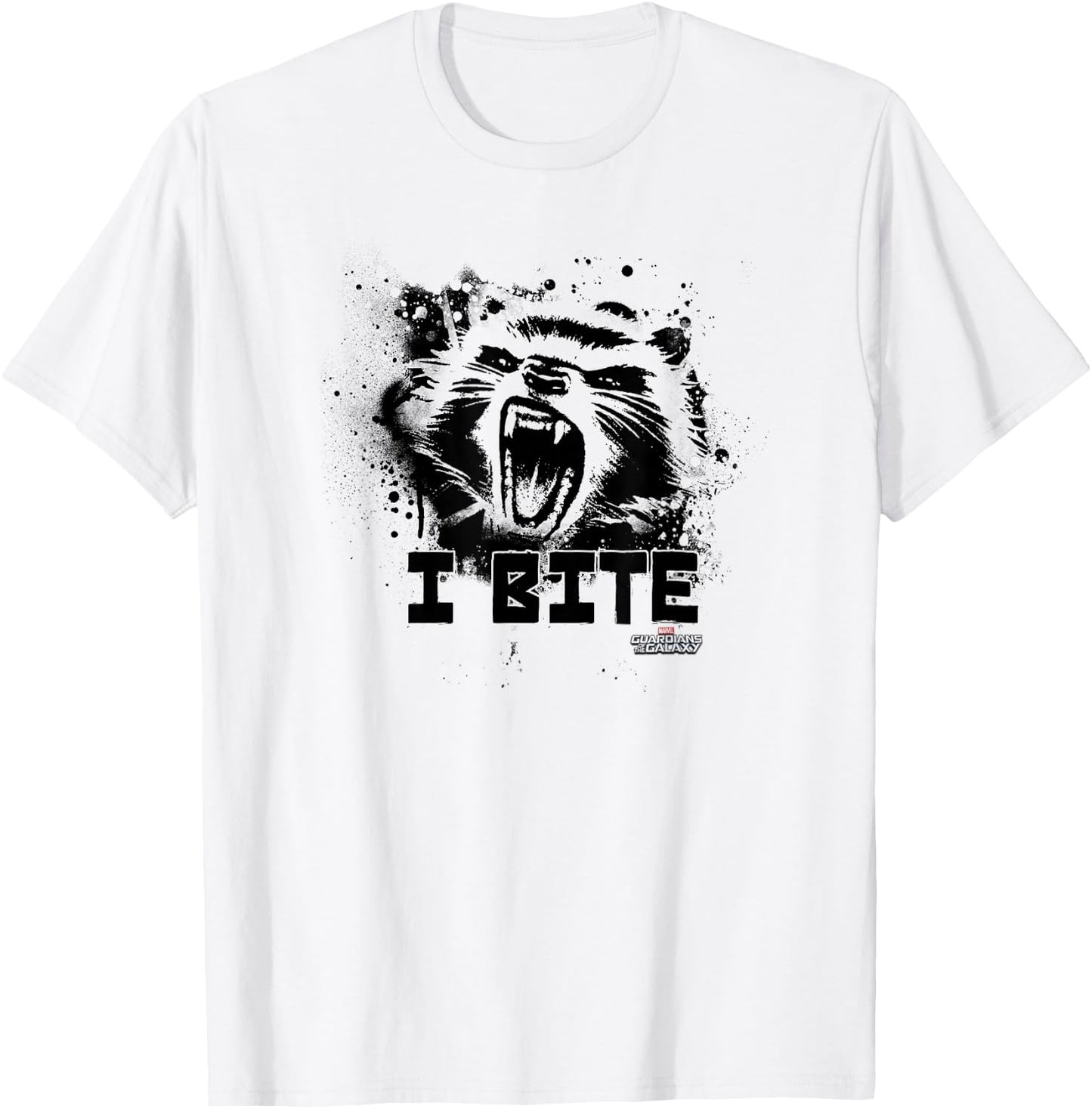 Marvel Guardians of The Galaxy Rocket Raccoon I Bite! Small T-Shirt - T-Shirt | White