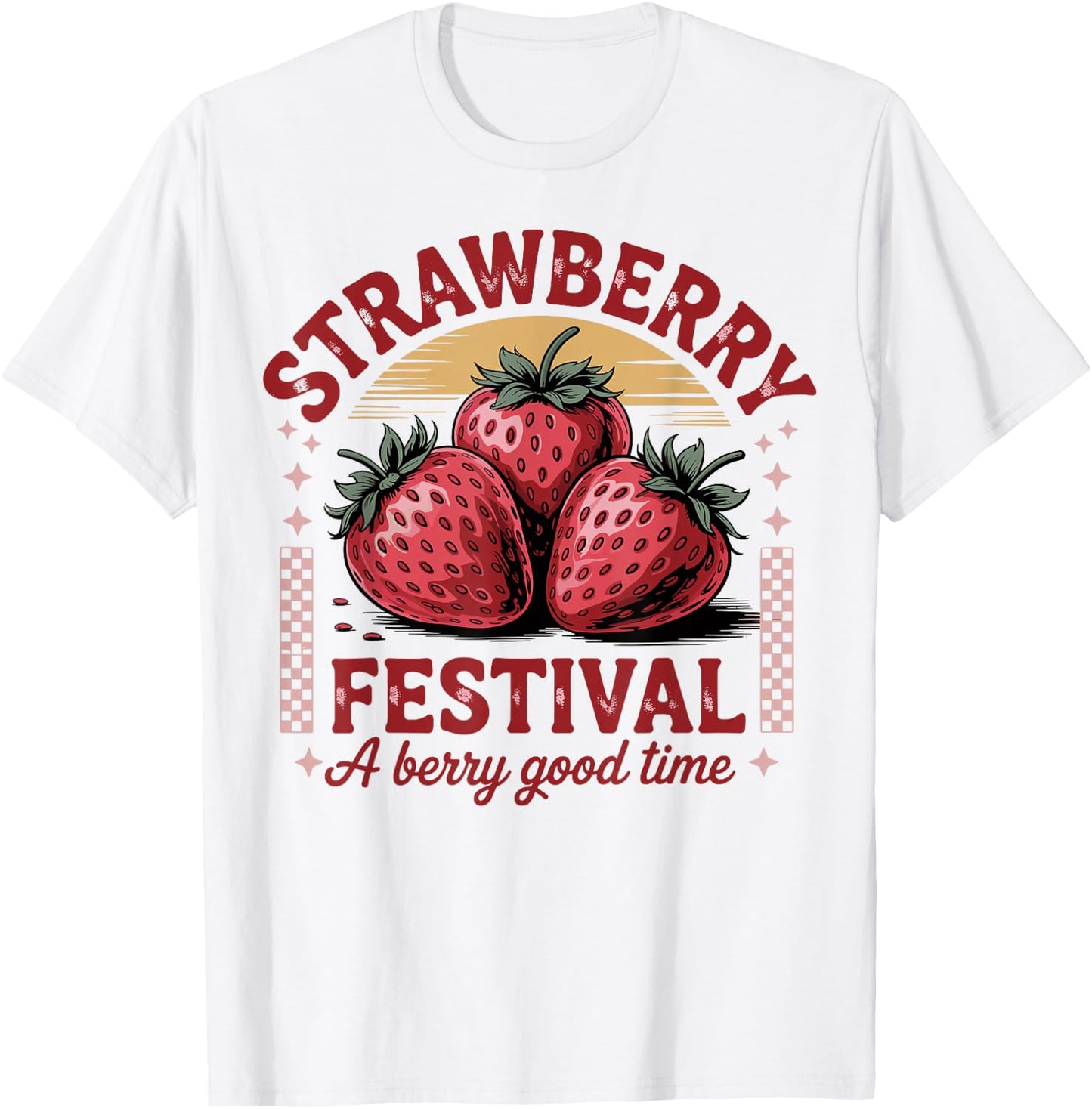 Strawberry Festival Retro Summer Fruit Vintage vibes woman T-Shirt - T-Shirt | White