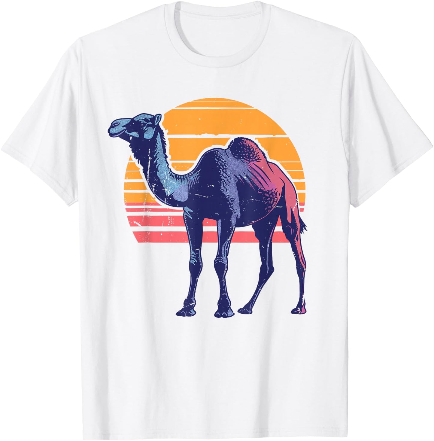 Camel Retro Vintage 80s Style Camel Desert Animals Lover T-Shirt - T-Shirt | White