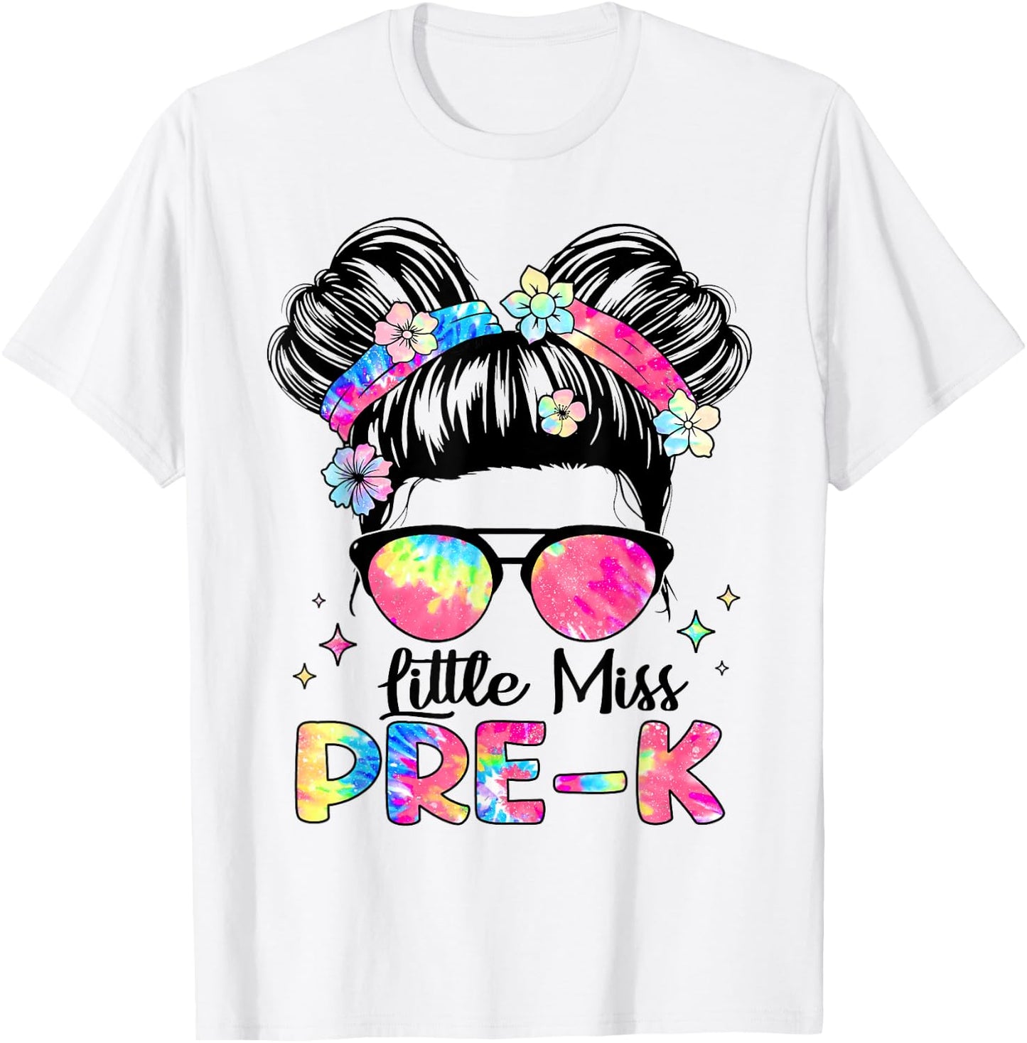 Little Miss Pre-K Girls Kids Back To School Preschool T-Shirt - T-Shirt | White