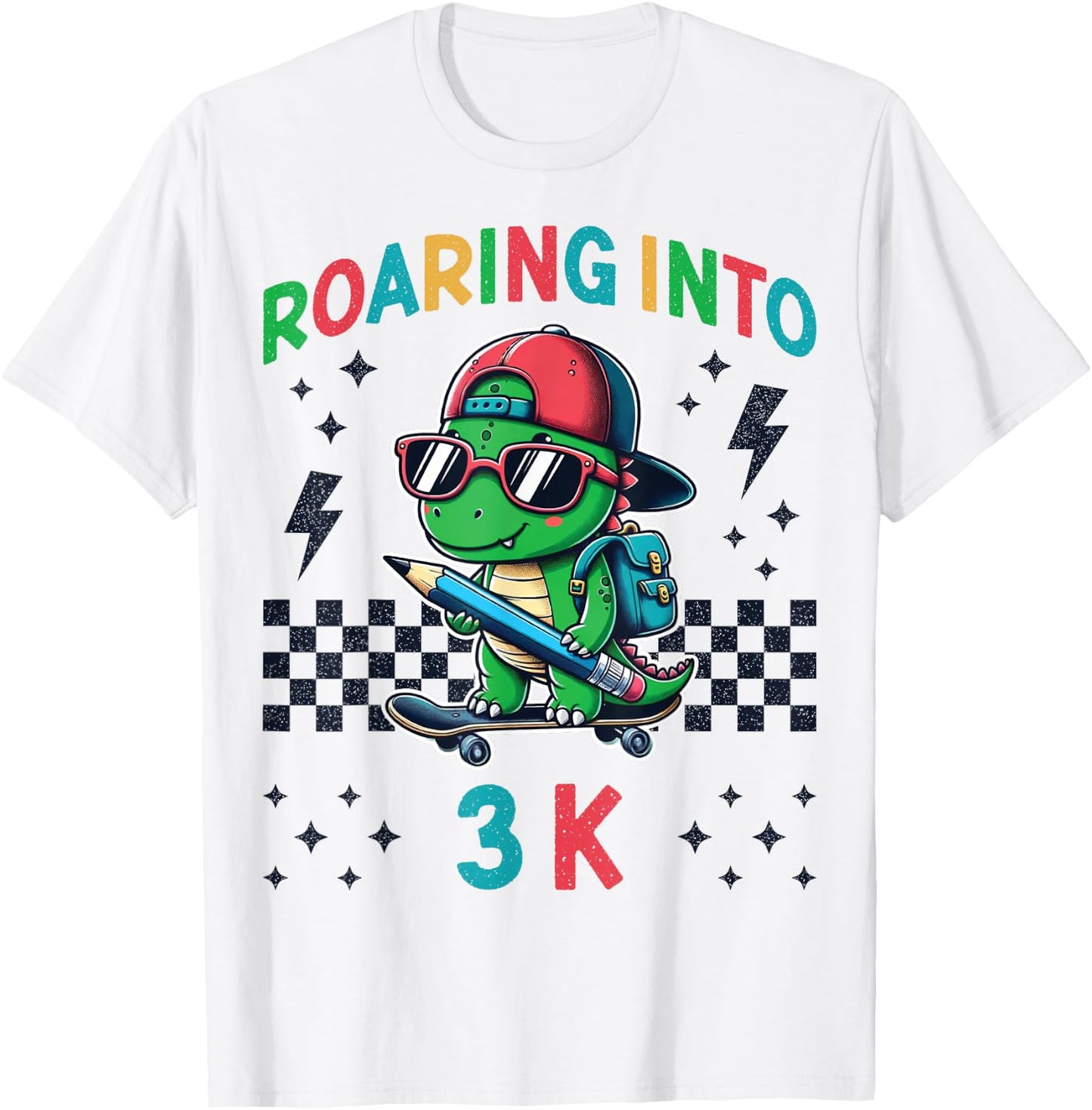 Roaring Into 3K Dinosaur First Day of K3 Kid Im Ready for 3K T-Shirt - T-Shirt | White