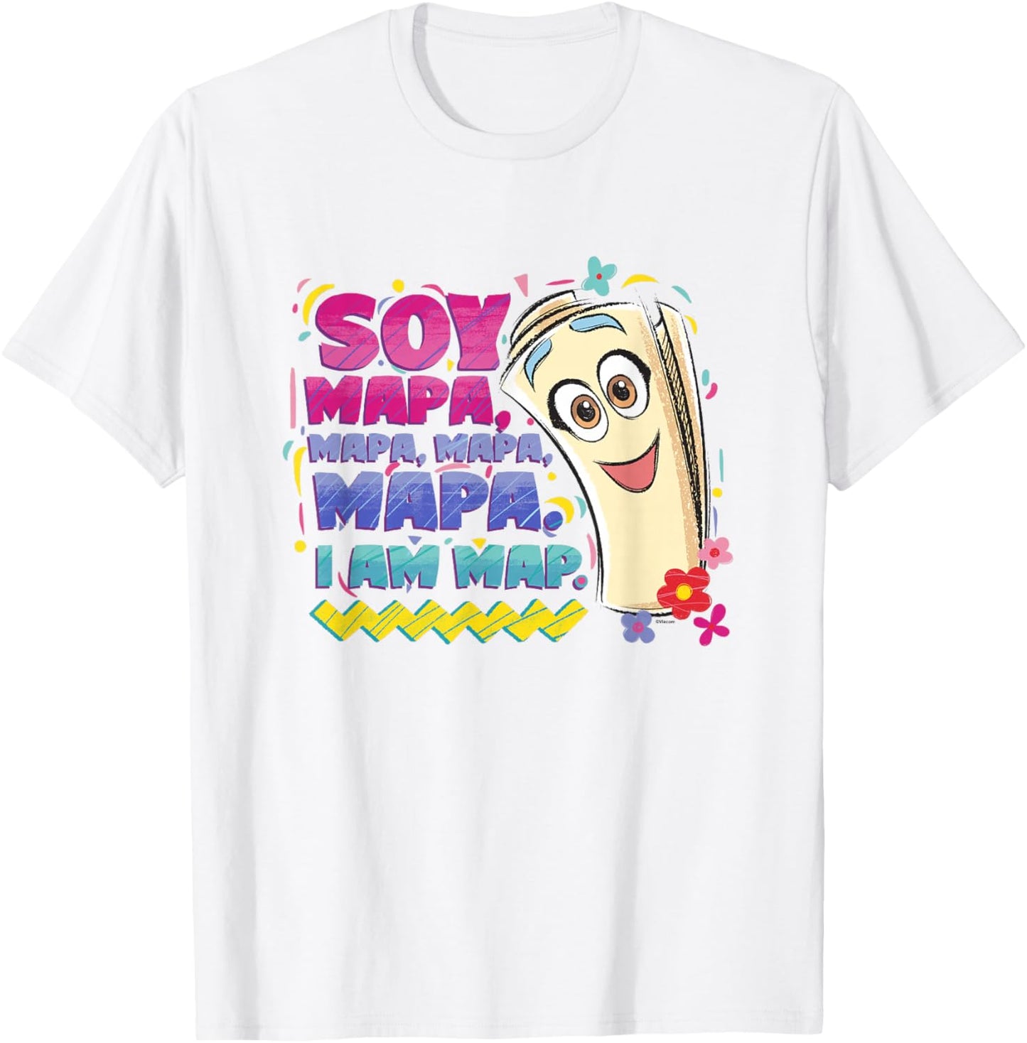 Dora the Explorer Soy Mapa Mapa Mapa Colorful Sketch Logo T-Shirt - T-Shirt | White