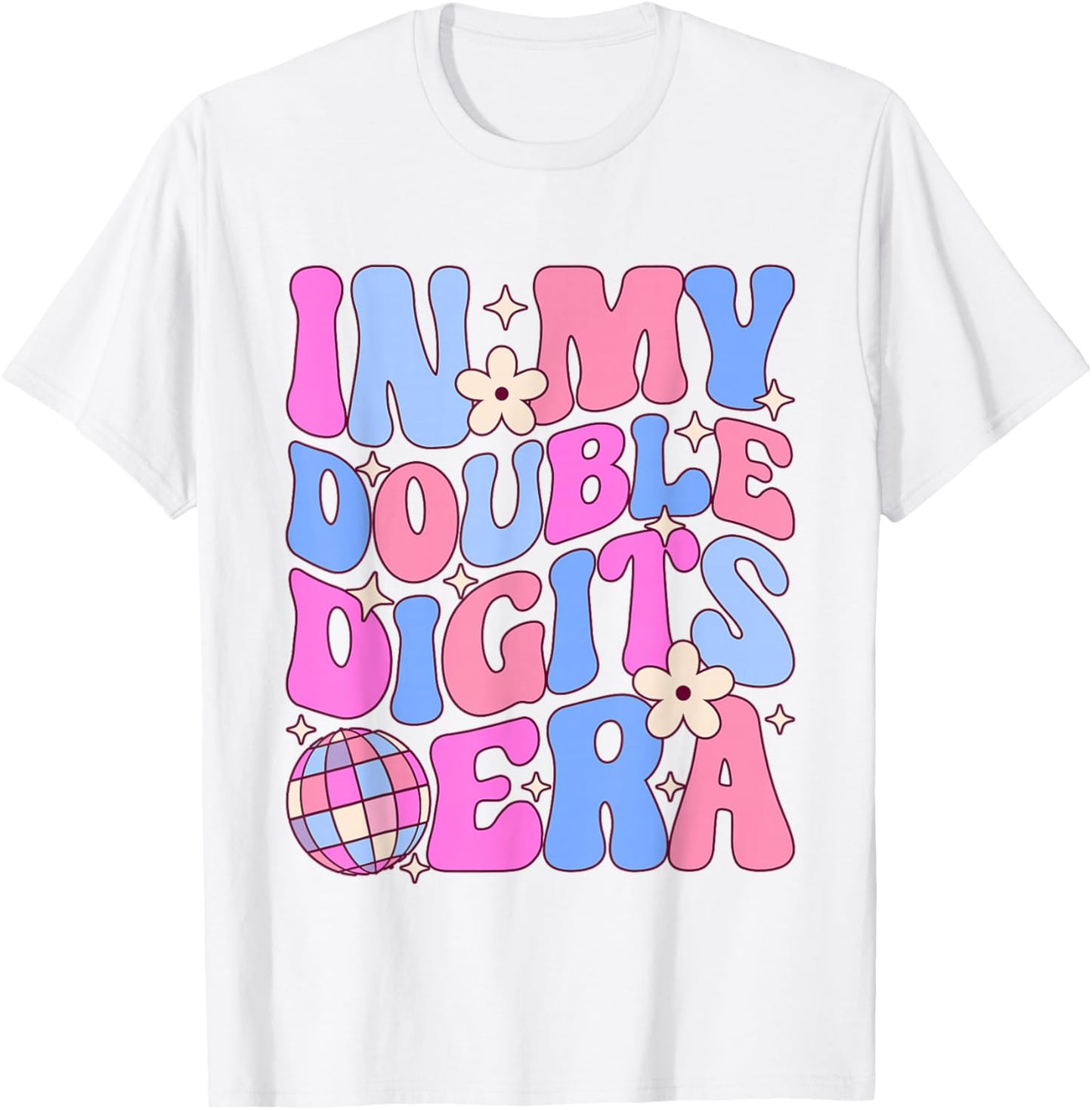 In My Double Digits Era Retro 10th Birthday 10 Year Old Girl T-Shirt - T-Shirt | White