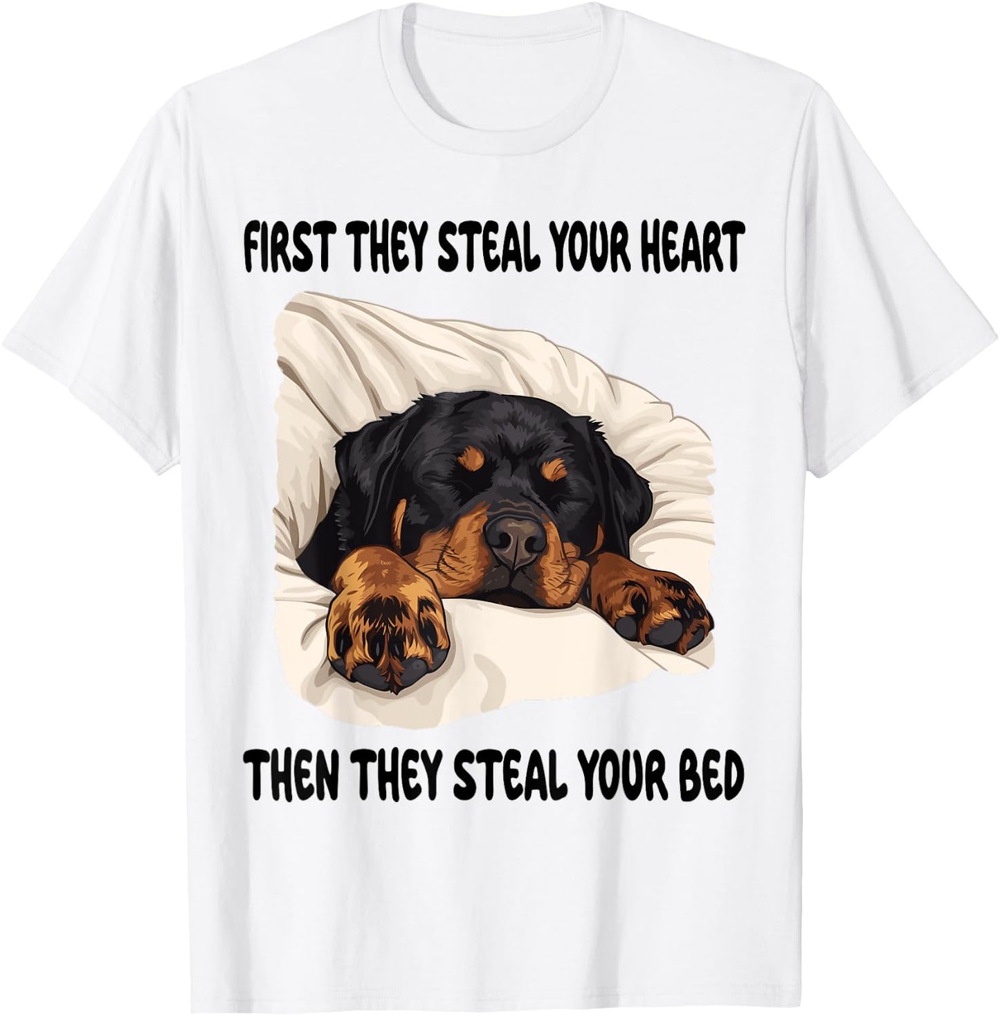 Rottweiler Sleeping Pajamas Nightgown T-Shirt - T-Shirt | White