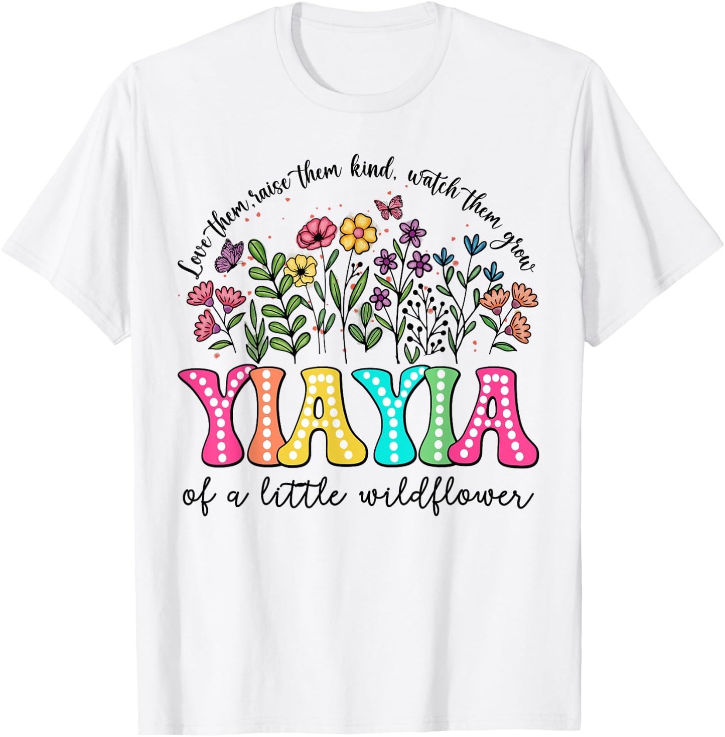 YiaYia Of The Little Wildflower Birthday Kids Groovy T-Shirt - T-Shirt | White