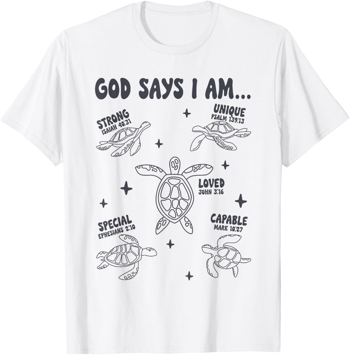 God Says I Am Sea Turtle Lover Men Women Christian T-Shirt - T-Shirt | White